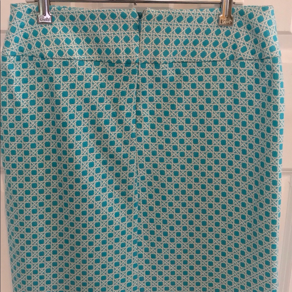 Talbots Turquoise And White Skirt